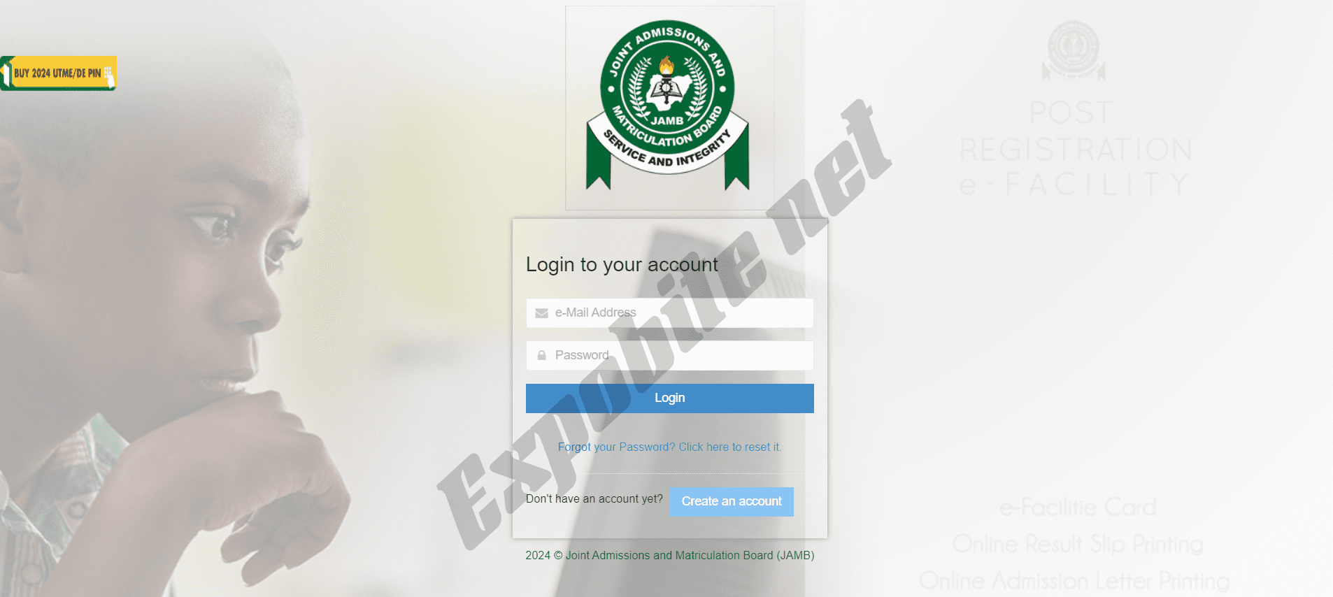 Jamb e facility login discount
